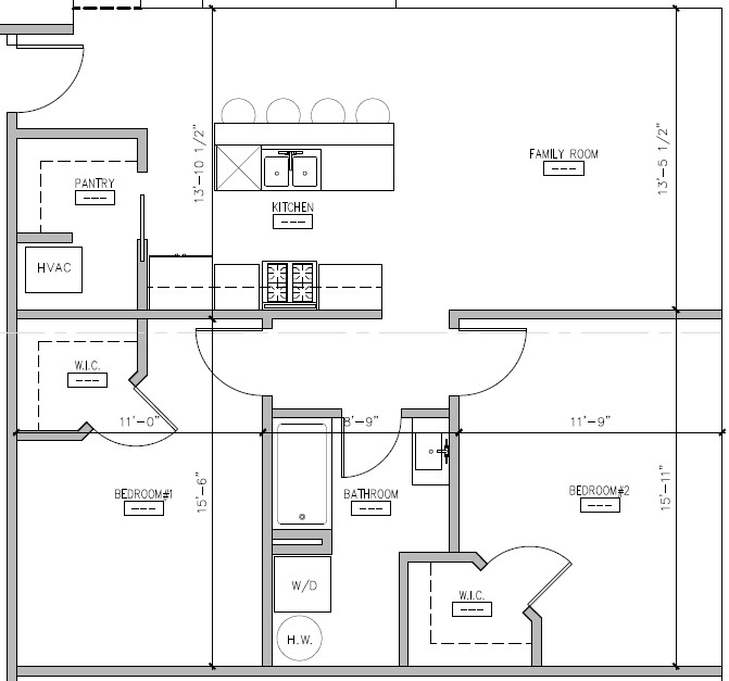 Backstreet Apartments Floro Plan 2bed/1bath